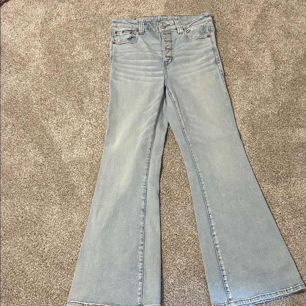 American Eagle Outfitters Next Level Stretch Super High Rise Flare Jeans